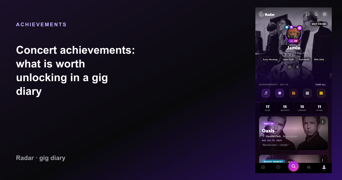 Concert achievements: what is worth unlocking in a gig diary — Radar gig diary