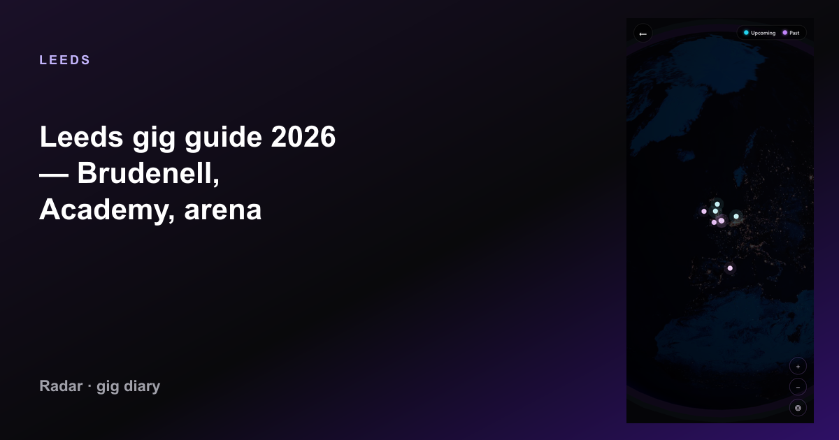 Leeds gig guide 2026 — Brudenell, Academy, arena — Radar gig diary