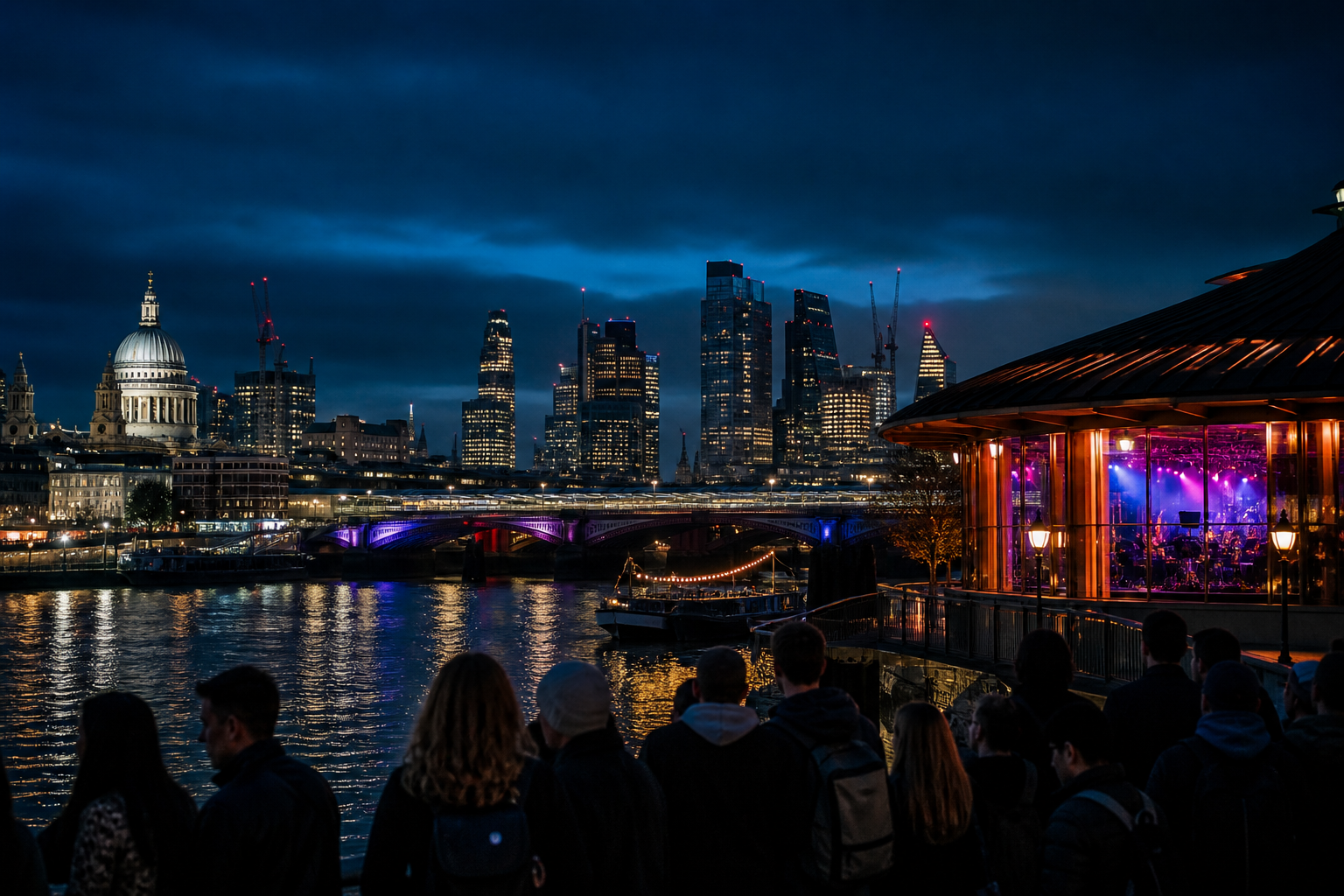 London night venue lights for gig guide