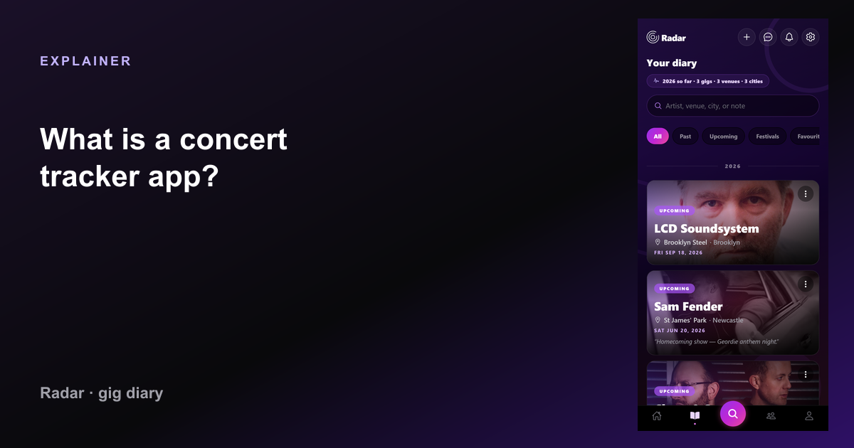 What is a concert tracker app? — Radar gig diary