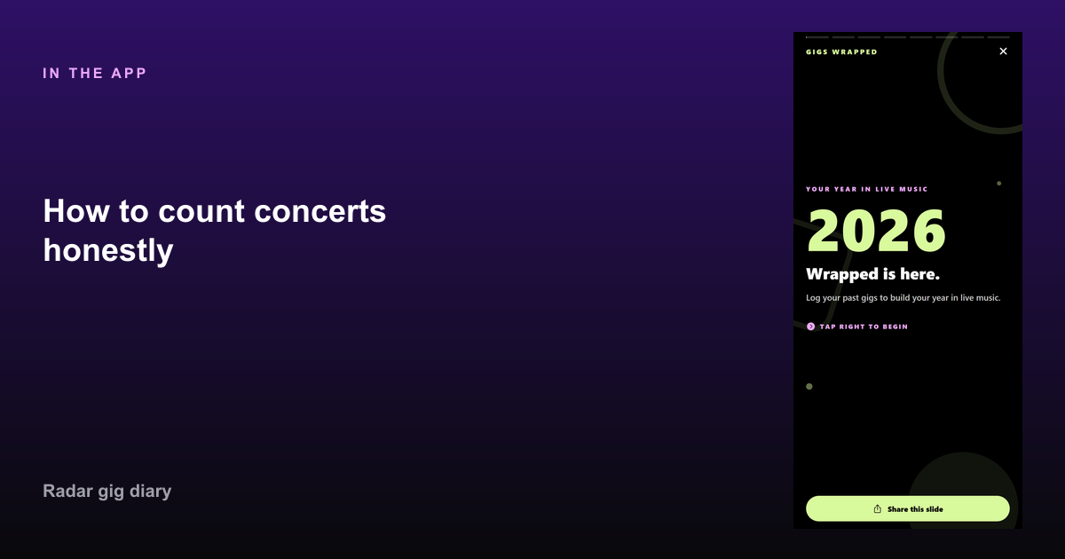 How to count concerts honestly in Radar — How many concerts does the average person go to?