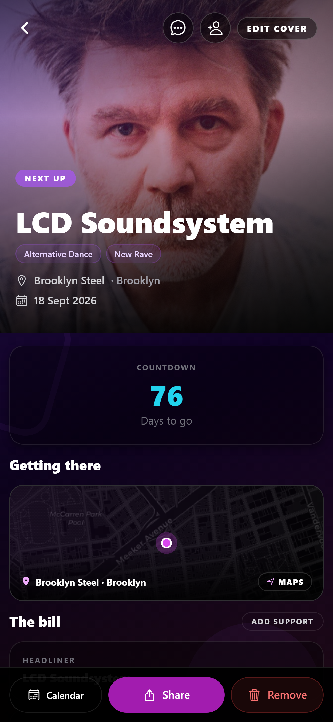 Concert alerts vs a gig diary: you probably need both — Radar alerts screen