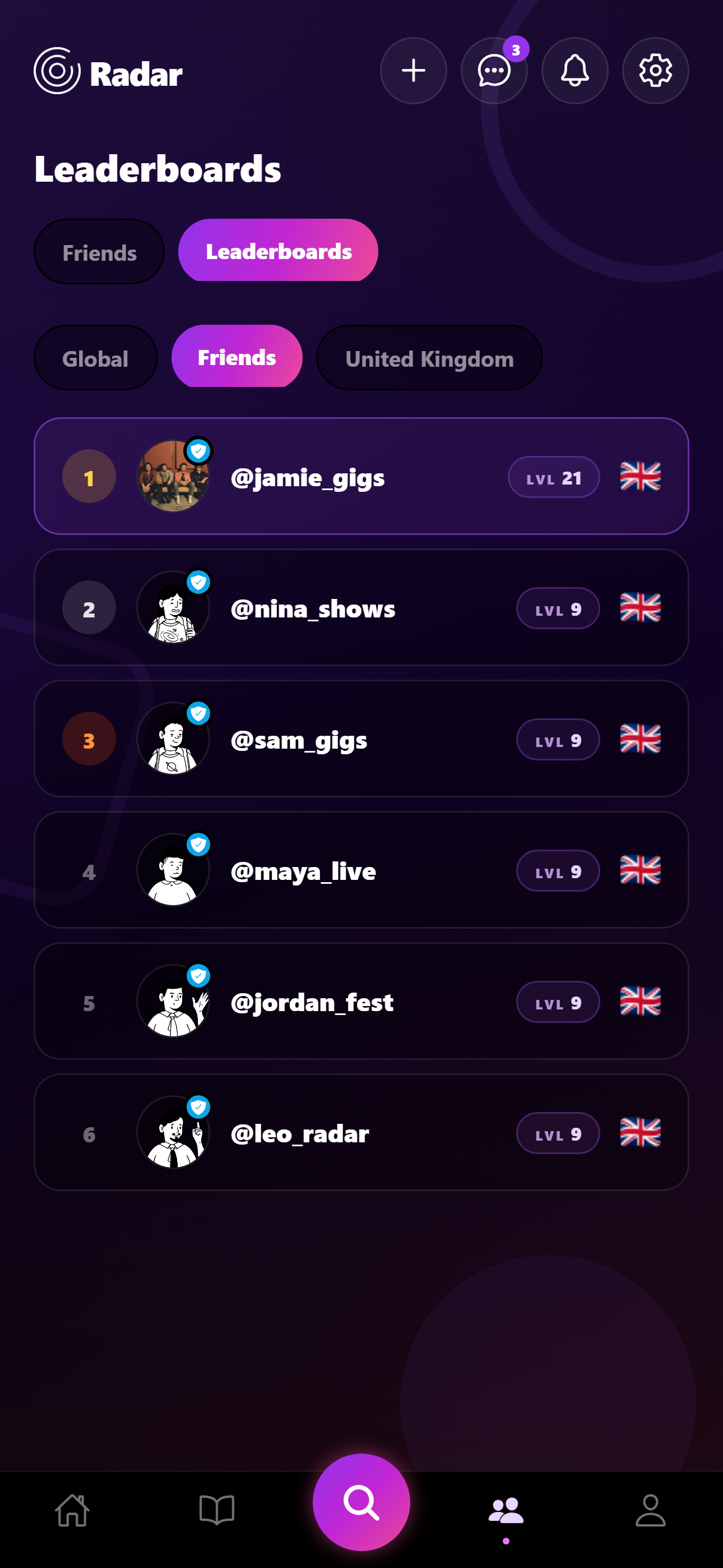 How to compare gig counts with friends (without turning it into a contest) — current Radar app